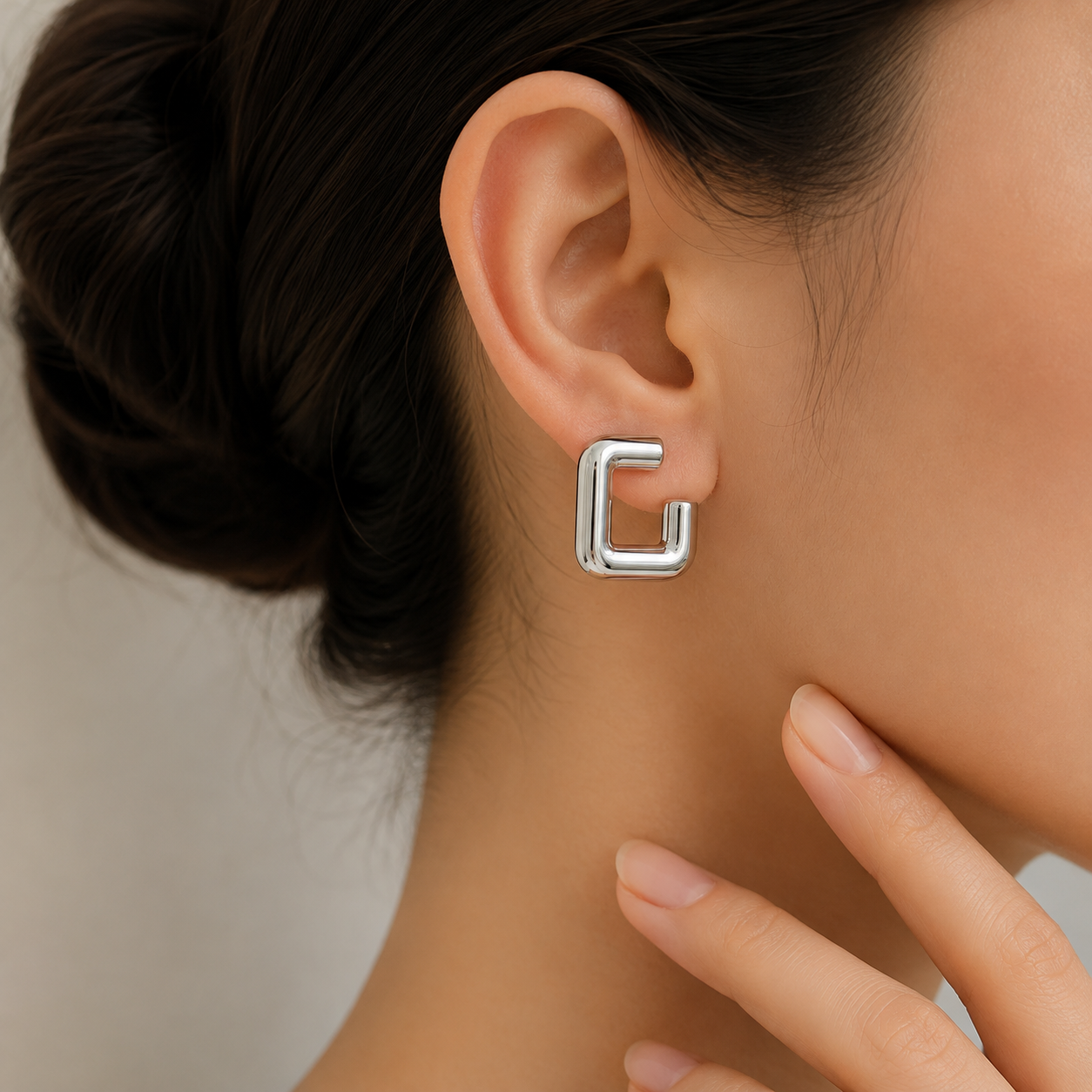 Premium Geometric Open Square Hoop Earrings for Women