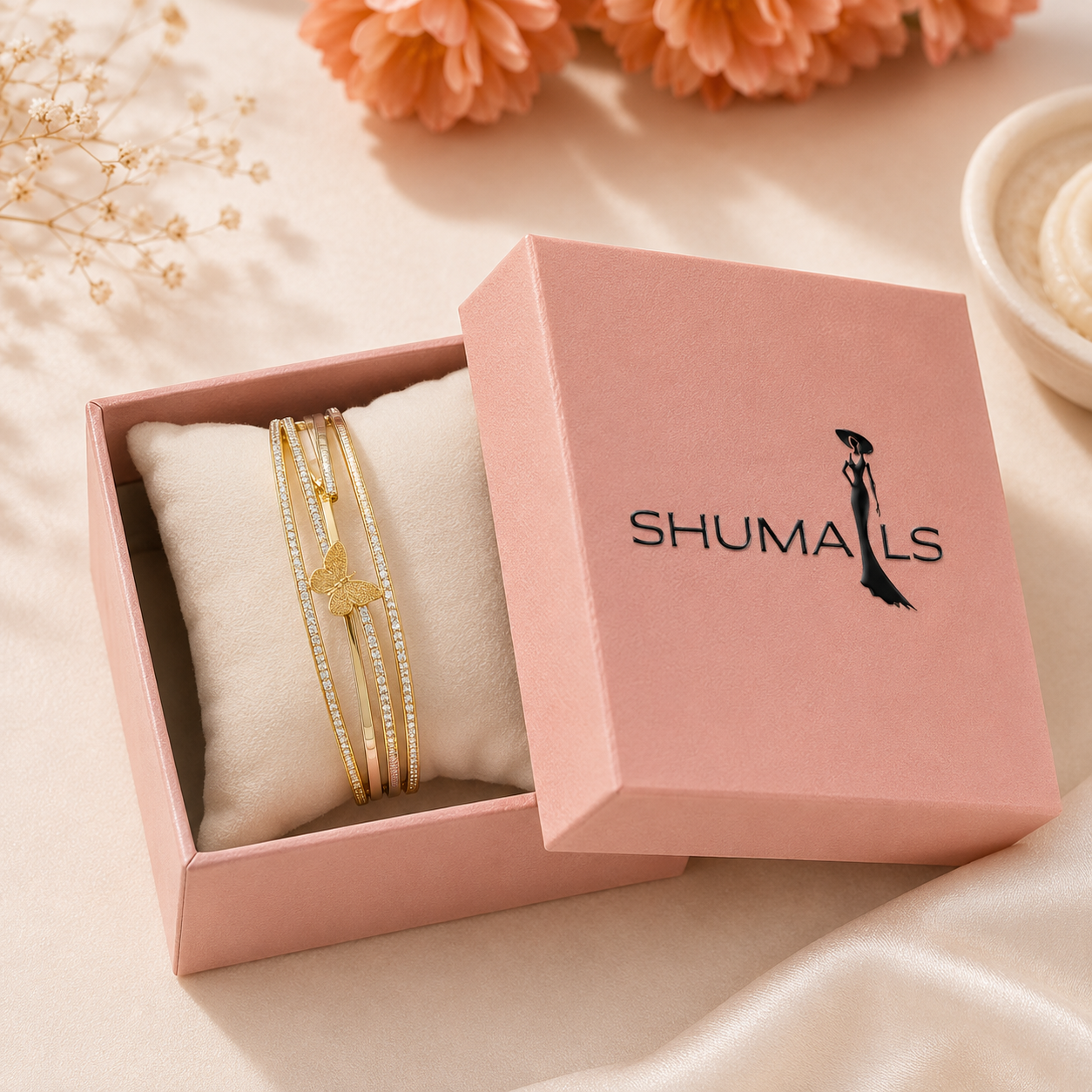 Butterfly Crystal Gold Bracelet