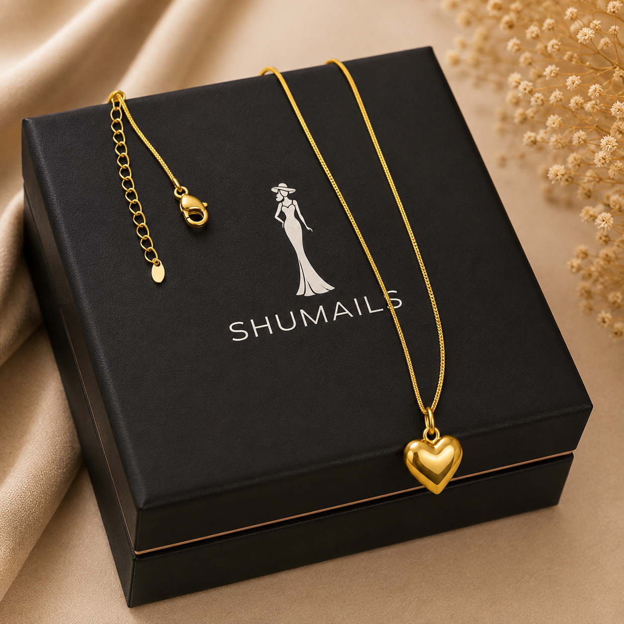 Gold Heart Pendant Necklace