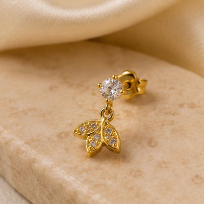 Gold Butterfly Crystal Drop Earrings – Elegant Sparkling Earrings for Women