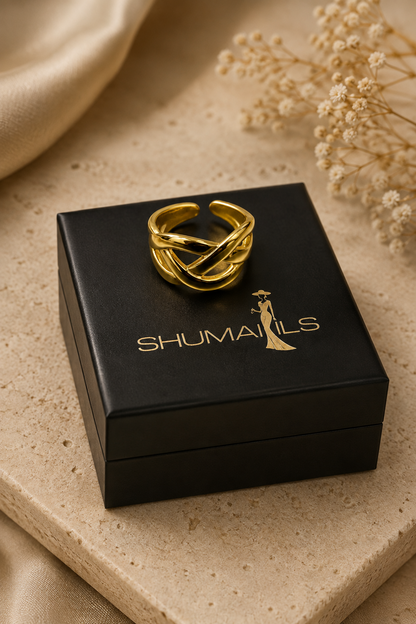 Gold Twist Adjustable Ring