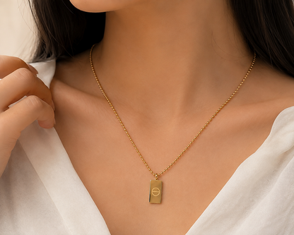 Gold Bar Pendant Necklace for Women