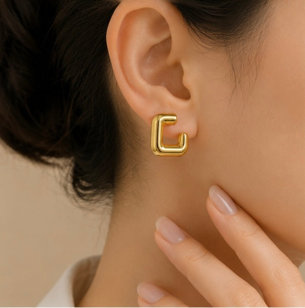 Premium Geometric Open Square Hoop Earrings for Women