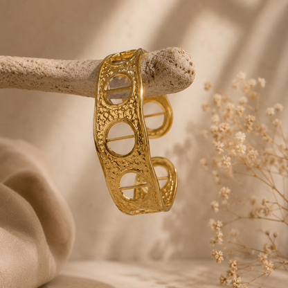 Round Bold Golden Bracelet