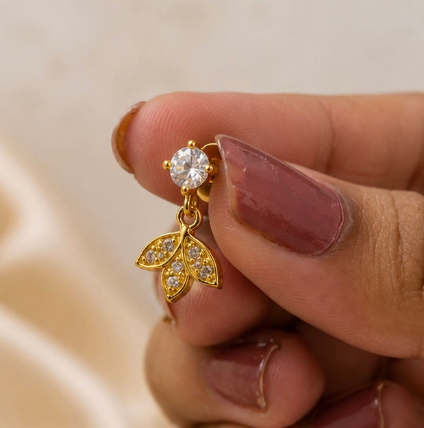 Gold Butterfly Crystal Drop Earrings – Elegant Sparkling Earrings for Women