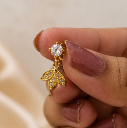 Gold Butterfly Crystal Drop Earrings – Elegant Sparkling Earrings for Women