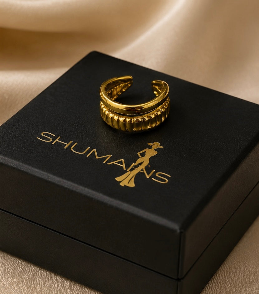 Gold Double Band Ring