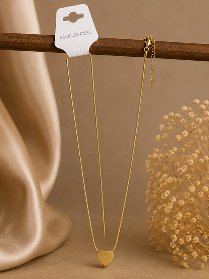 Royal Heart Necklace for Girls – Gold Tone Pendant