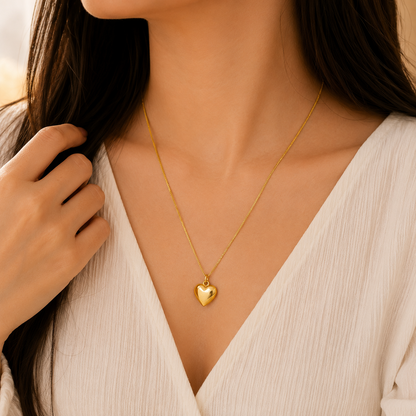 Gold Heart Pendant Necklace
