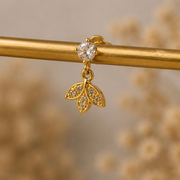 Gold Butterfly Crystal Drop Earrings – Elegant Sparkling Earrings for Women