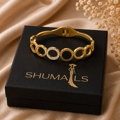 Luxury Black Enamel Stainless Steel Bracelet for Women