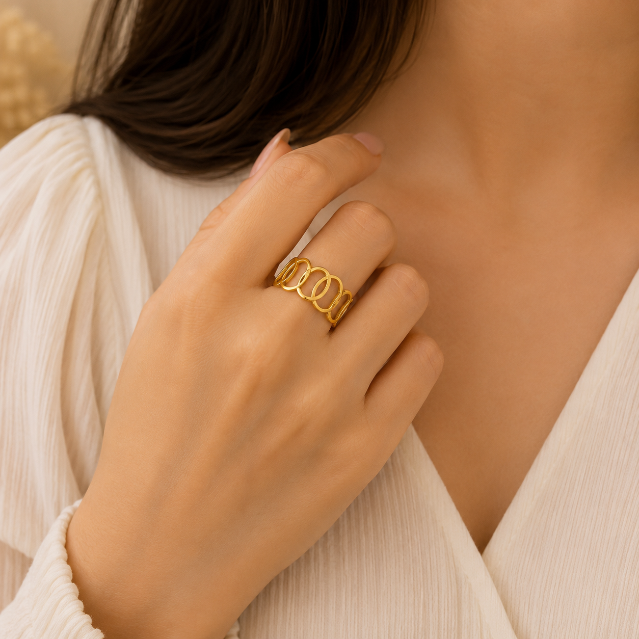 Gold Open Circle Ring