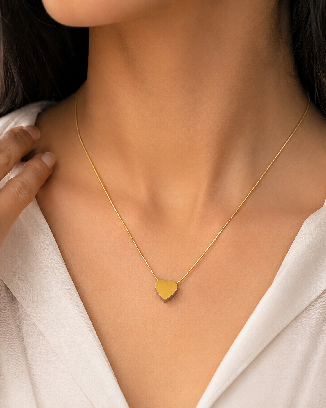 Royal Heart Necklace for Girls – Gold Tone Pendant