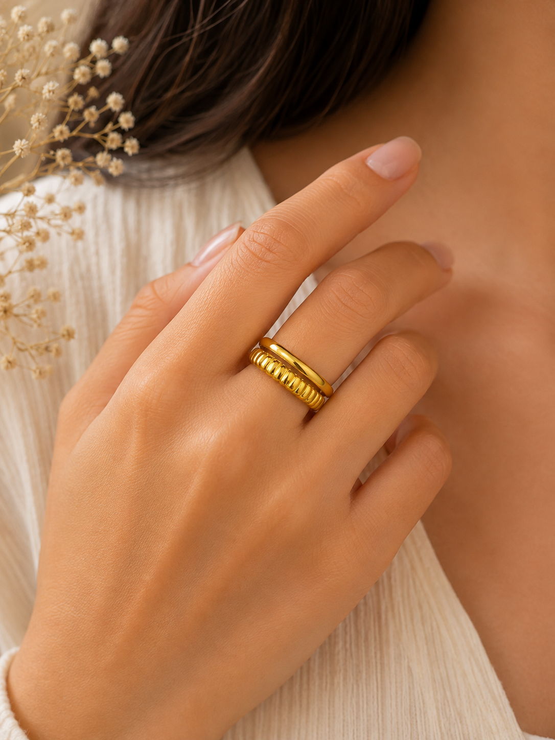Gold Double Band Ring