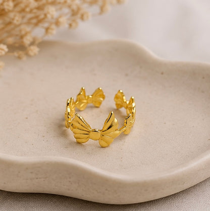 Gold Butterfly Adjustable Ring for Women