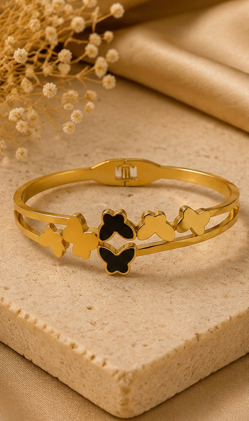 Gold Butterfly Stainless Steel Bangle